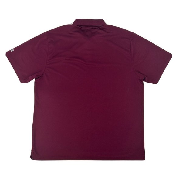 Virginia Tech Hokies Under Armour Shirt Men 2XL Maroon ShortSleeve Polo HeatGear - Picture 5 of 9